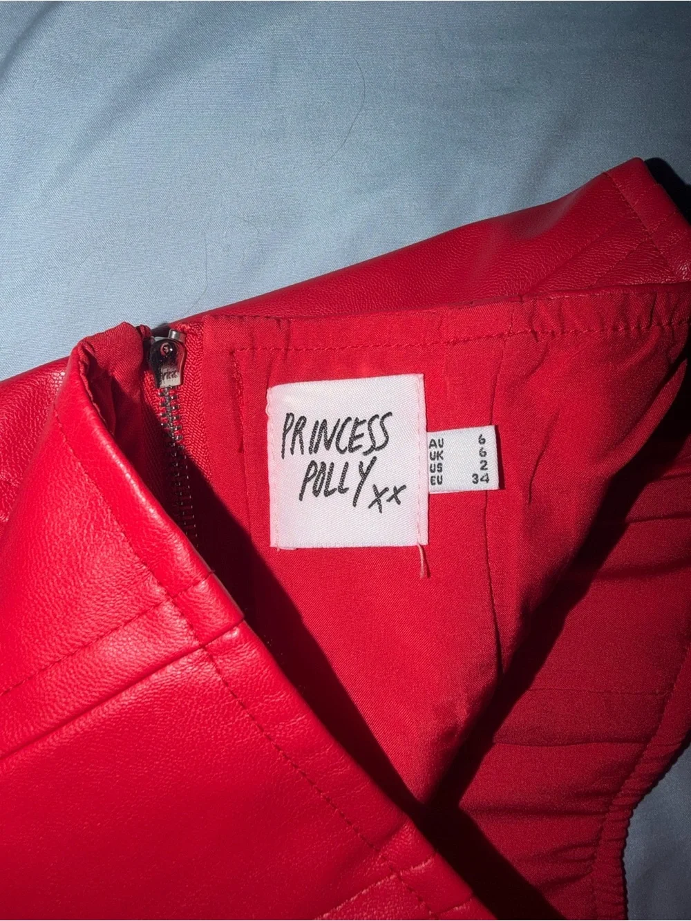 Princess Polly Red Faux Leather Corset Top